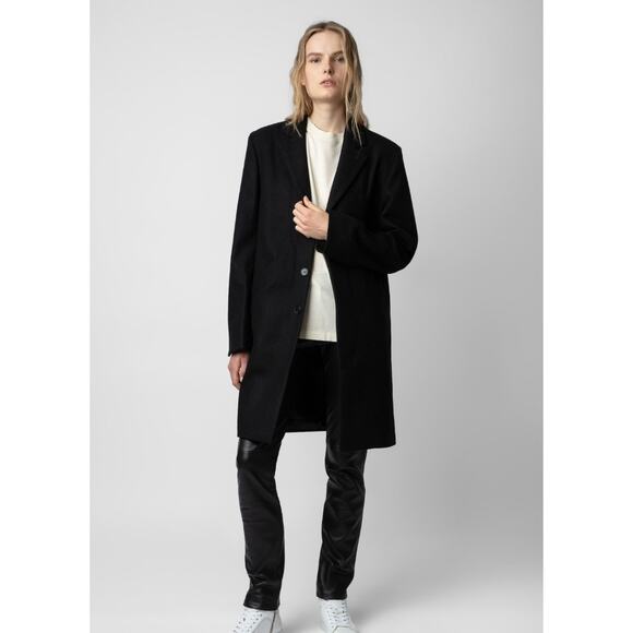 Zadig & Voltaire NWT $748 Marlyh Wool Noir Black Coat XXL Sz 48 Unisex Men Women - Picture 6 of 15